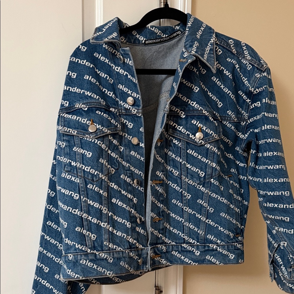 Alexander Wang Logo Print Denim Jacket